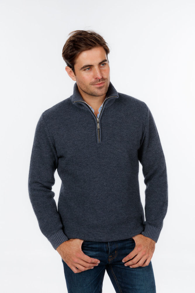 Picture of Textured Half Zip Sweater